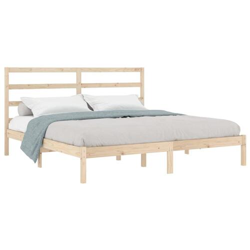 Sengeramme uden madras 200x200 cm massivt fyrretræ