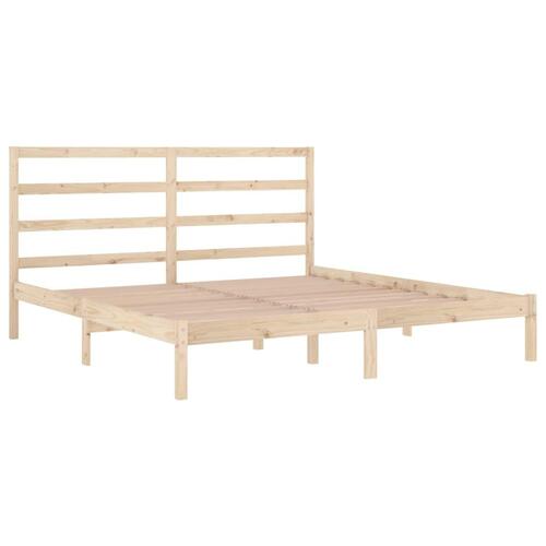 Sengeramme uden madras 200x200 cm massivt fyrretræ