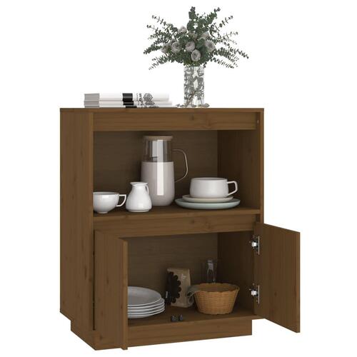 Skænk 60x34x75 cm massivt fyrretræ gyldenbrun