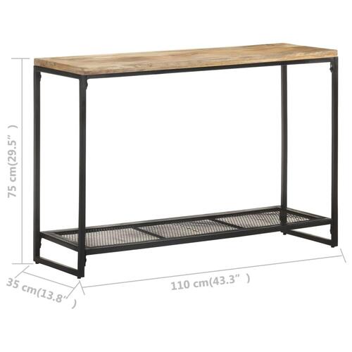 Konsolbord 110x35x75 cm massivt mangotræ