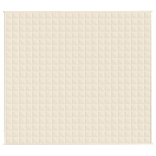 Tyngdetæppe 200x220 cm 9 kg stof lys cremefarve