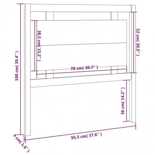 Sengegærde 95,5x4x100 cm massivt fyrretræ