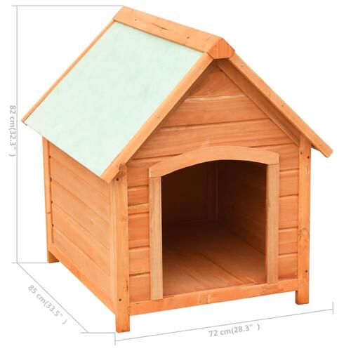 Hundehus 72x85x82 cm massivt fyrre- og grantræ