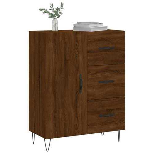 Skænk 69,5x34x90 cm konstrueret træ brun egetræsfarve