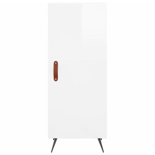 Skænk 34,5x34x90 cm konstrueret træ hvid højglans