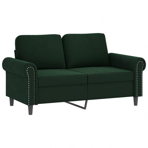 2-personers sofa 120 cm fløjl mørkegrøn