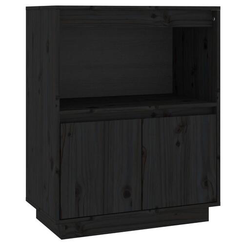 Skænk 60x34x75 cm massivt fyrretræ sort