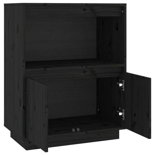 Skænk 60x34x75 cm massivt fyrretræ sort