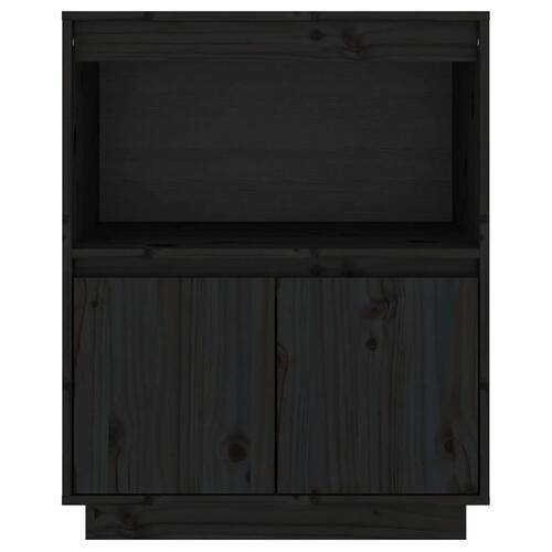 Skænk 60x34x75 cm massivt fyrretræ sort