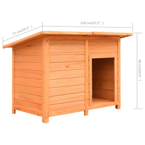 Hundebur 120x77x86 cm massivt fyrre- og grantræ