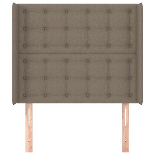 Sengegavl med kanter 103x16x118/128 cm stof gråbrun