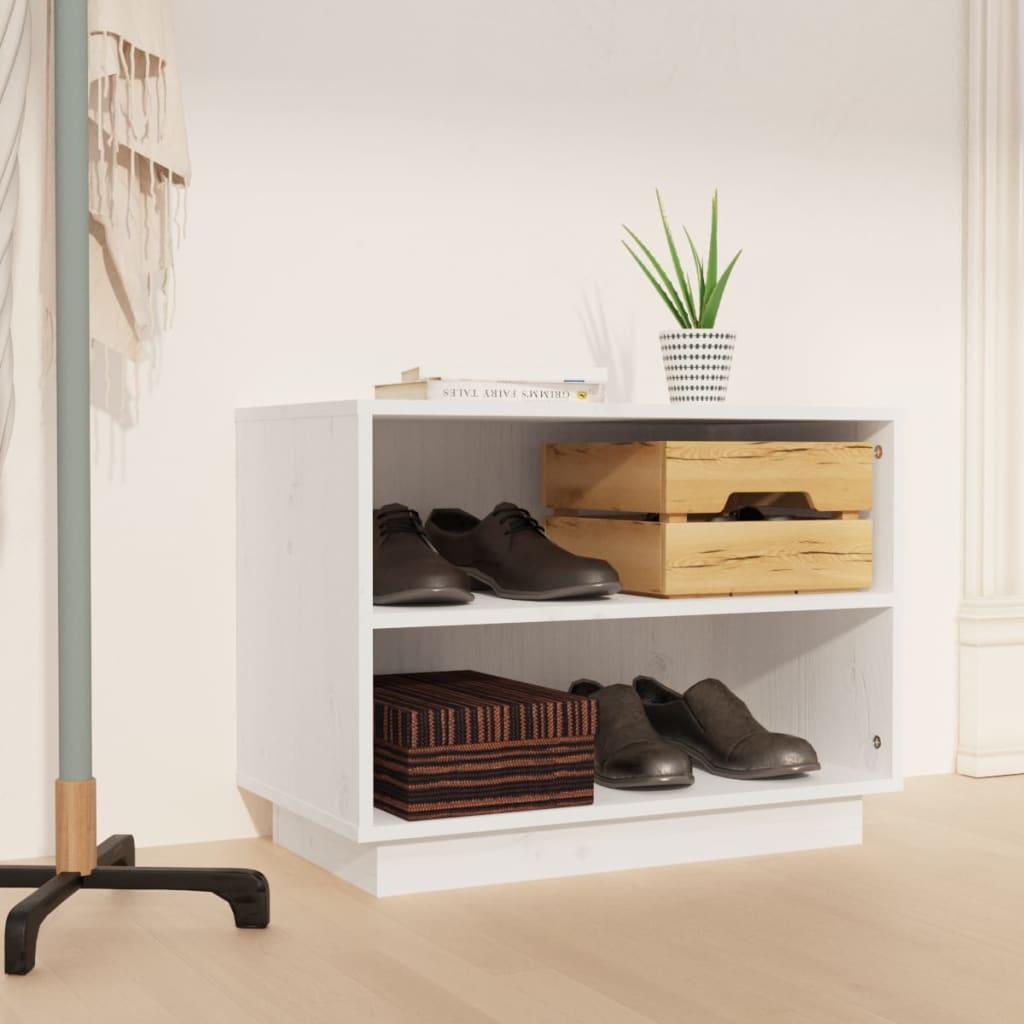 Skoreol 60x34x45 cm massivt fyrretræ hvid