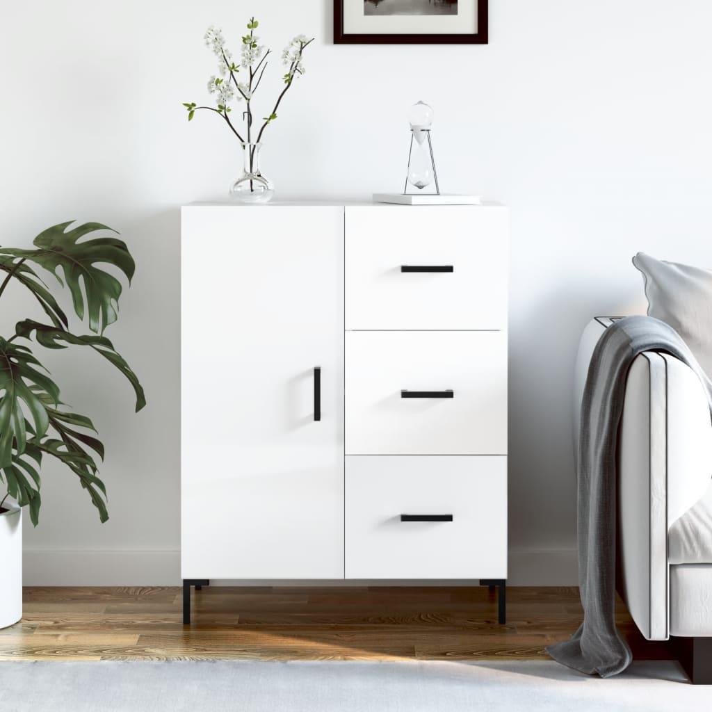 Skænk 69,5x34x90 cm konstrueret træ hvid højglans