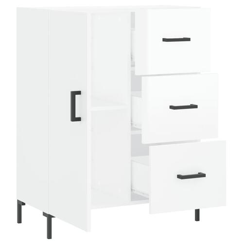 Skænk 69,5x34x90 cm konstrueret træ hvid højglans
