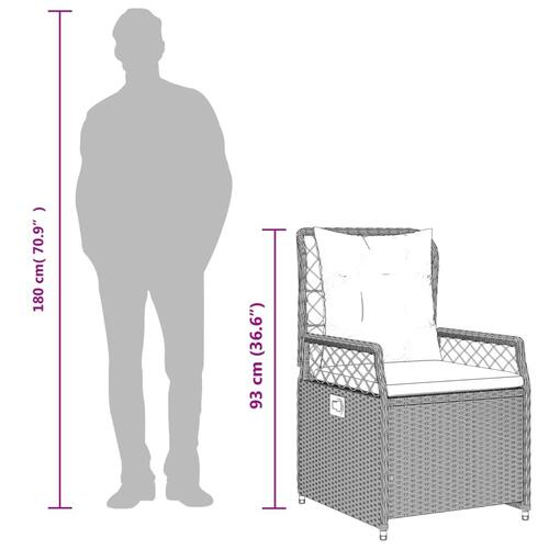 Spisebordssæt til haven 9 dele med hynder polyrattan beige