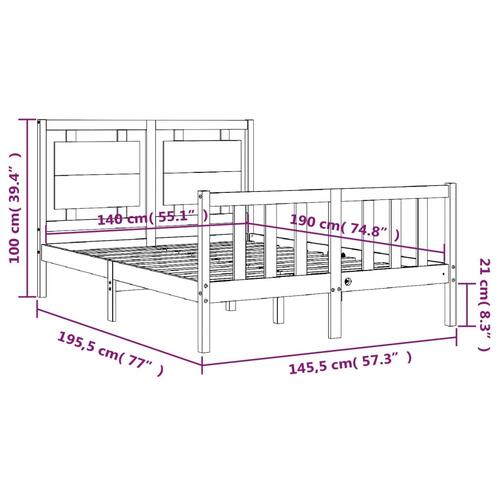 Sengeramme uden madras 140x190 cm massivt fyrretræ