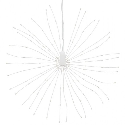 Lysende starburst-dekoration - 140 LED, 17 cm, flerfarvet, IP44, med fjernbetjening og timer