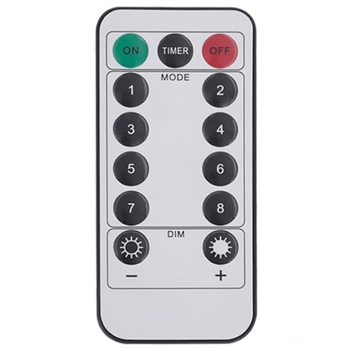 Lysende starburst-dekoration - 140 LED, 17 cm, flerfarvet, IP44, med fjernbetjening og timer