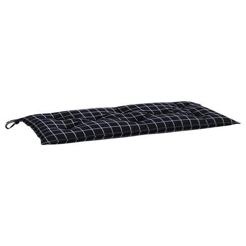 Hynde til havebænk 100x50x7 cm oxfordstof ternet sort