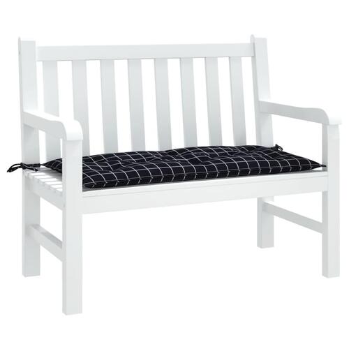 Hynde til havebænk 100x50x7 cm oxfordstof ternet sort