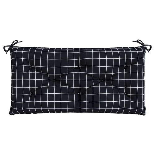 Hynde til havebænk 100x50x7 cm oxfordstof ternet sort