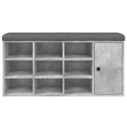 Skobænk 102x32x50 cm konstrueret træ betongrå