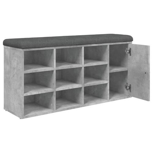 Skobænk 102x32x50 cm konstrueret træ betongrå