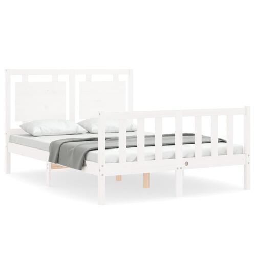 Sengeramme uden madras 140x190 cm massivt fyrretræ hvid