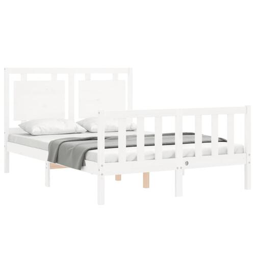 Sengeramme uden madras 140x190 cm massivt fyrretræ hvid