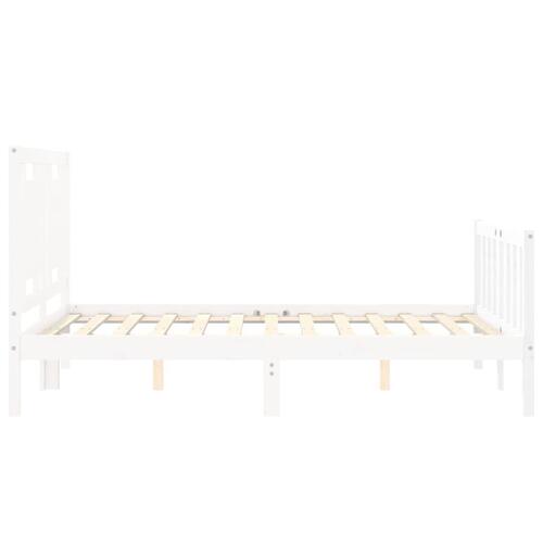 Sengeramme uden madras 140x190 cm massivt fyrretræ hvid