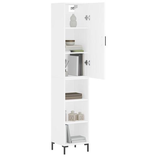 Skab 34,5x34x180 cm konstrueret træ hvid