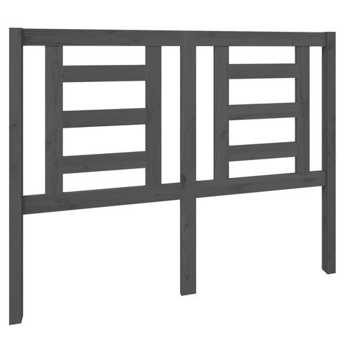 Sengegærde 126x4x100 cm massivt fyrretræ grå