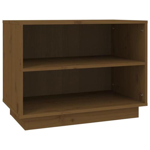 Skoreol 60x34x45 cm massivt fyrretræ gyldenbrun