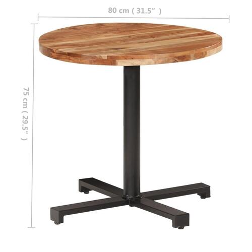 Bistrobord Ø80x75 cm massivt akacietræ
