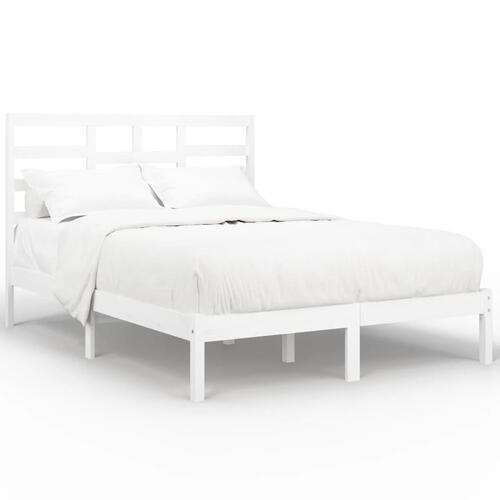 Sengeramme 140x190 cm massivt træ hvid