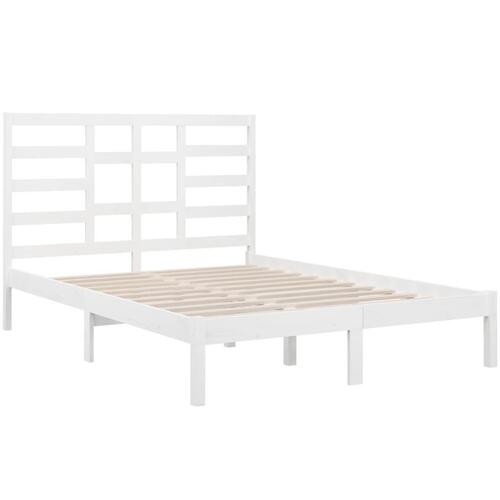 Sengeramme 140x190 cm massivt træ hvid