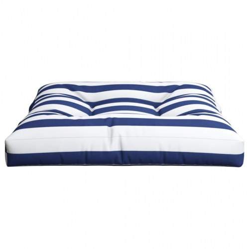 Pallehynde 70×70×12 cm - stribet blå/hvid i polyester