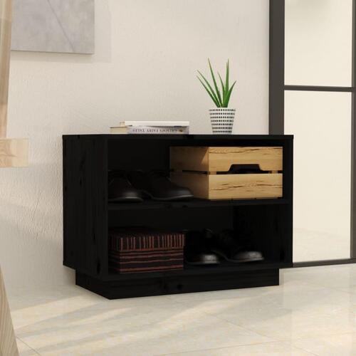 Skoreol 60x34x45 cm massivt fyrretræ sort