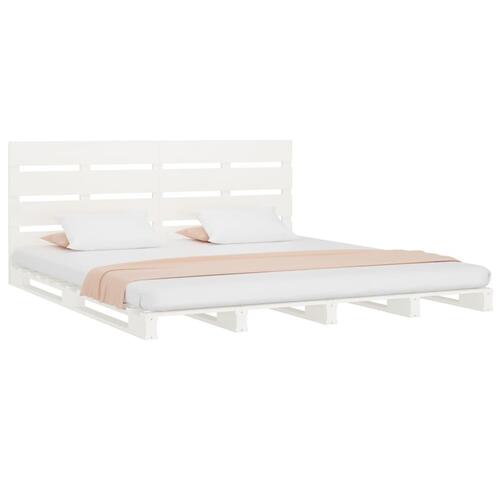 Sengeramme uden madras 150x200 cm massivt fyrretræ hvid