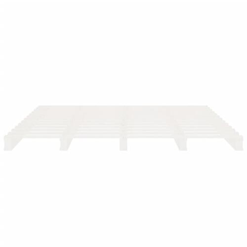 Sengeramme uden madras 150x200 cm massivt fyrretræ hvid