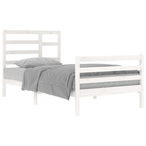 Sengeramme 100x200 cm massivt træ hvid