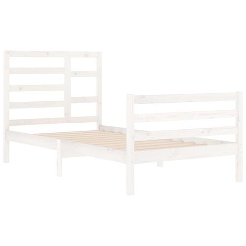 Sengeramme 100x200 cm massivt træ hvid