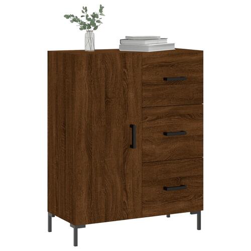 Skænk 69,5x34x90 cm konstrueret træ brun egetræsfarve