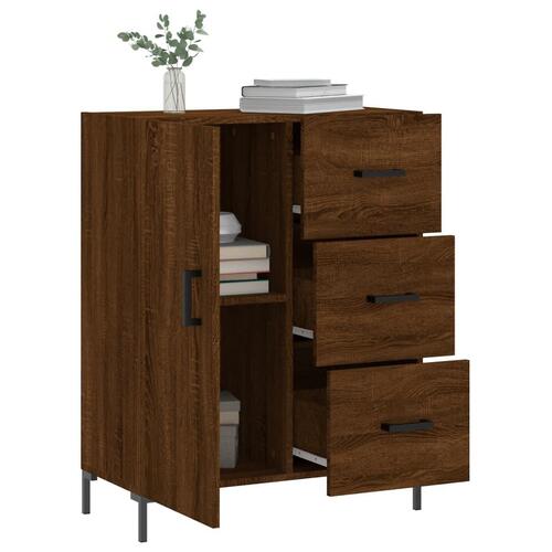 Skænk 69,5x34x90 cm konstrueret træ brun egetræsfarve