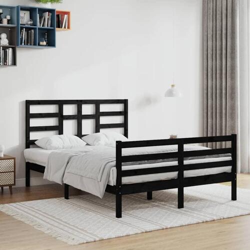 Sengeramme 120x200 cm massivt træ sort