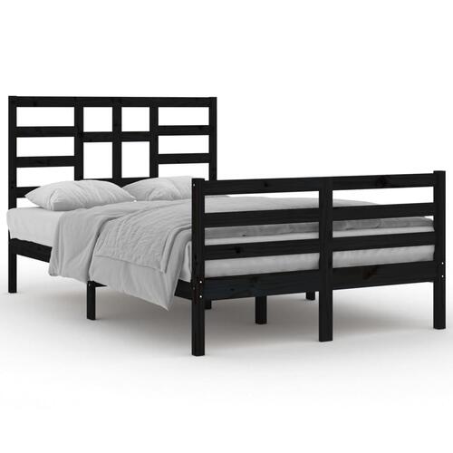 Sengeramme 120x200 cm massivt træ sort