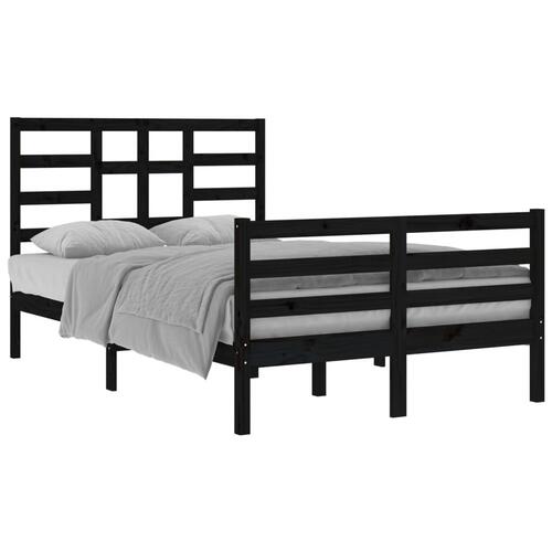 Sengeramme 120x200 cm massivt træ sort