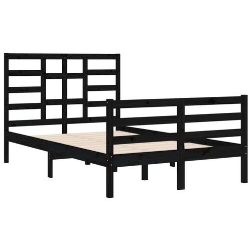 Sengeramme 120x200 cm massivt træ sort