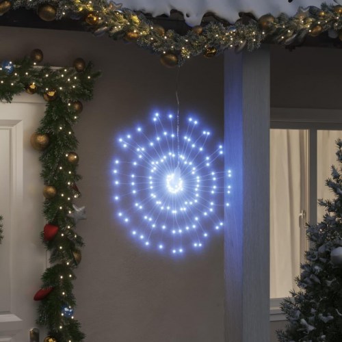 Lysende starburst-dekoration med 140 LED - 17 cm, kold hvid