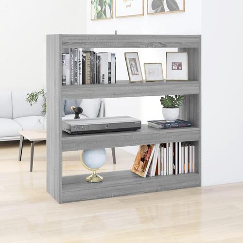 Bogreol/rumdeler 100x30x103 cm grå sonoma-eg